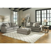 Signature Design by Ashley Soletren Contemporary Chenille Sofa with 4 Accent Pillows, Gray Grey Standard