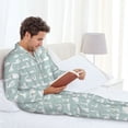 thumbnail image 6 of Sikiie White Swan Mens Pajama Set, Soft Warm Long Sleeve Sleepwear, Cozy Button-Down Pjs for Men-, 6 of 7