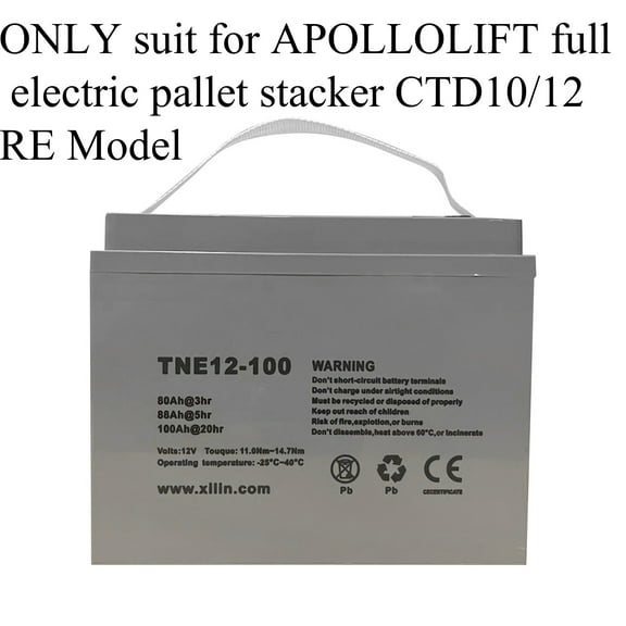 APOLLOLIFT 12V-100AH Battery for Full Electric Pallet Stacker
