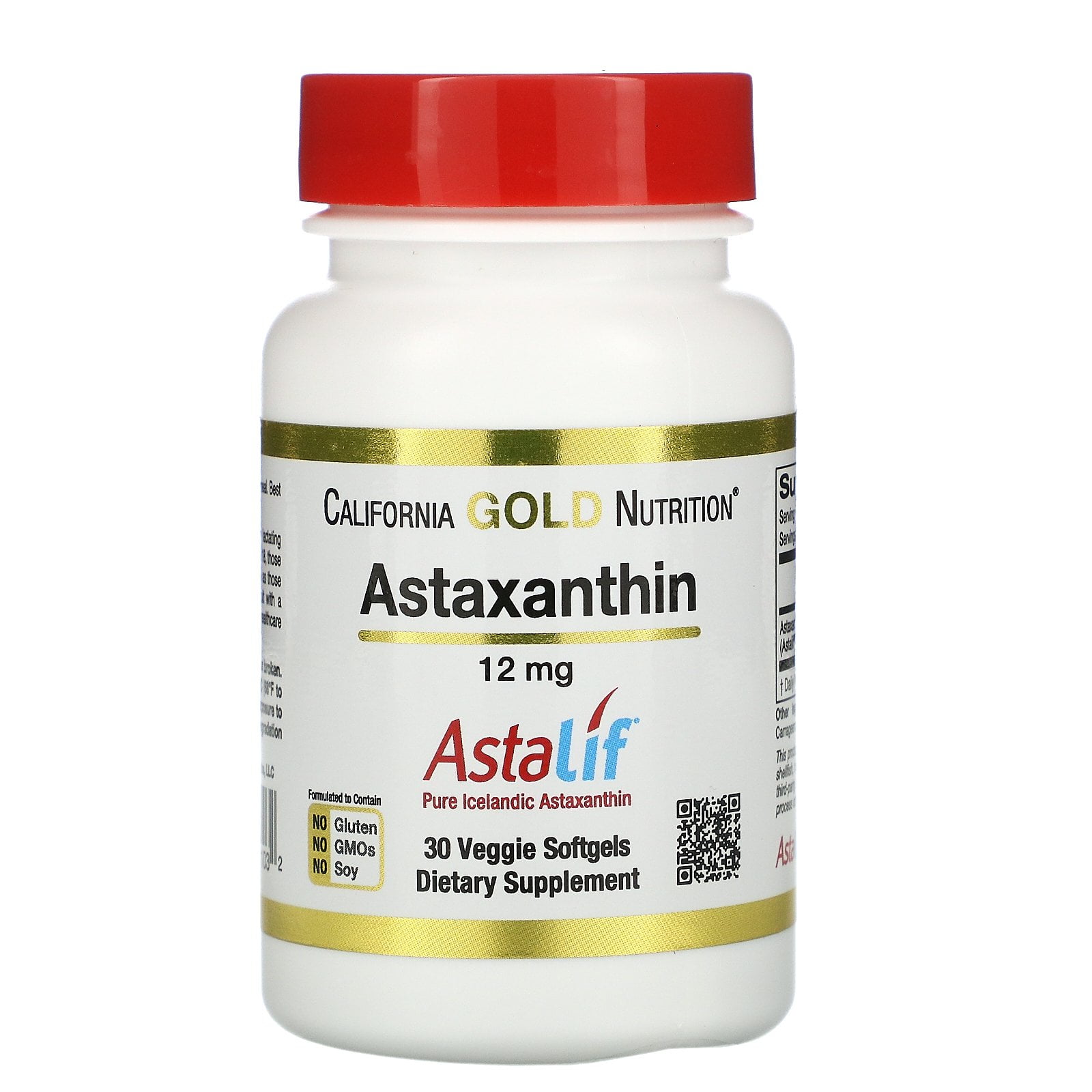 California Gold Nutrition Astaxanthin, AstaLif Pure Icelandic, 12 mg