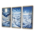 thumbnail image 3 of Designart "Snow Winters Moon silence I" Landscape & Nature Framed Wall Art Set Of 3 - Blue Snow Frame Canvas Set For Living Room Decor, 3 of 7