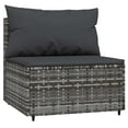 thumbnail image 5 of vidaXL 4 Piece Patio Lounge Set with Cushions Gray Poly Rattan, 5 of 11