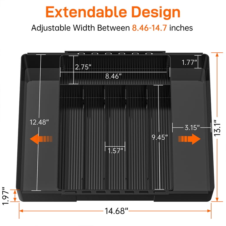 GPED Expandable Silverware Drawer Organizer, Black photo 4