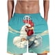 thumbnail image 2 of Puntoco Pantalones Cortos Con Estampado Hawaiano Para Hombre, Pantalones Cortos Con Bolsillo Y Cordón, Color L, 2 of 5
