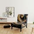 thumbnail image 2 of Designart "Gold Black Spiral Pattern" Upholstered Modern & Contemporary Accent Chair and Abstract Spirals Arm Chair - Multiple Color & Pattern, 2 of 7