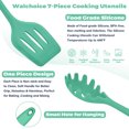 thumbnail image 5 of Walchoice 7-Piece Silicone Cooking Utensils Set, Green Kitchen Utensils, Non-stick Gadgets Tools Include Slotted Turner, Soup Ladle, Pasta Server, 5 of 7