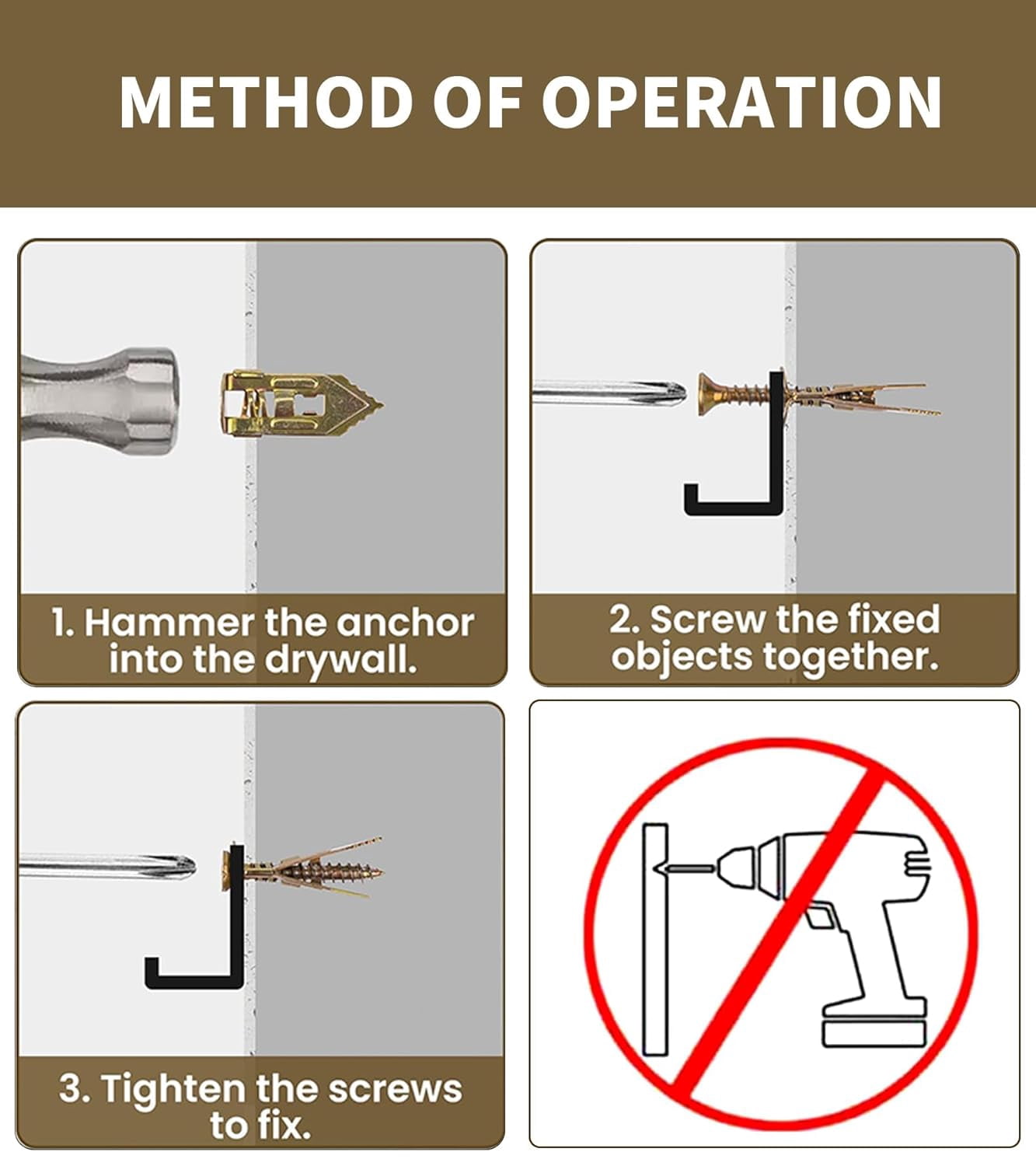 200Pcs Drywall Anchors with Screws Kit, Self Drilling Drywall Anchors, 100Pcs Sheetrock Anchors and 100Pcs Screws, Furniture Anchors No Drill