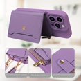 thumbnail image 3 of PU Leather Wallet Case with Card Slot, Mirror, and Coin Pouch - Protective Phone Case for Apple Mobile Phones with Plug-in Design, 3 of 5