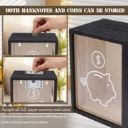 Clear Piggy Bank with Lock, Large Money Saving Jar, Penny Piggy Bank Box Container for Cash Saving, Openable Money Coin Change Bank for Adults Kids Boys Girls