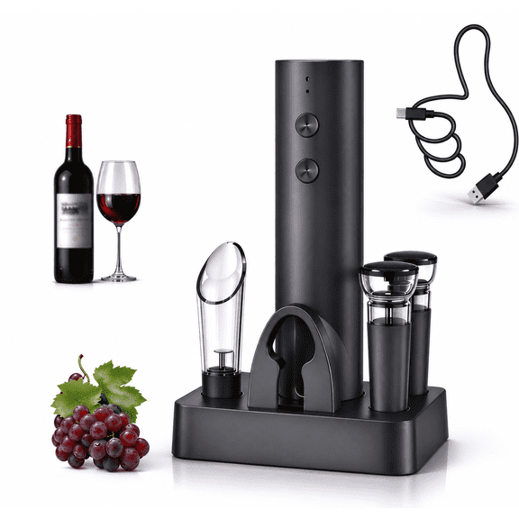 DYONDER Electric Wine Opener, USB‑C Rechargeable 6‑in‑1 Set