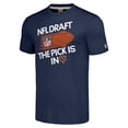 thumbnail image 2 of Unisex Homage Heather Navy Chicago Bears 2024 Team Draft Tri-Blend T-Shirt, 2 of 3