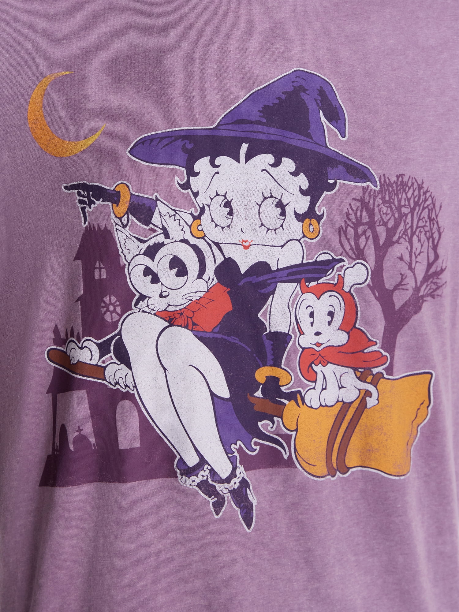 Betty Boop Women's Washed Halloween Tee, Sizes XXS-XXL