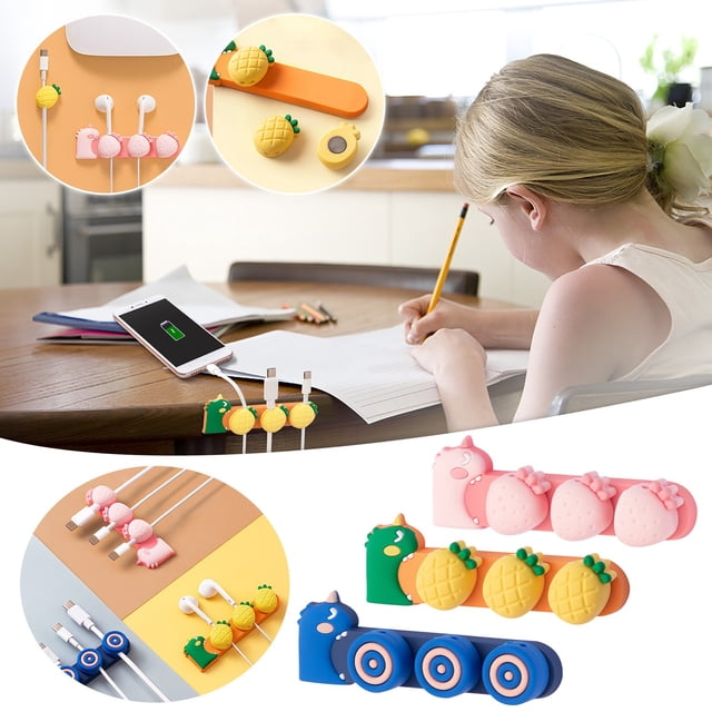 Xihbxyly Organizador de Cables Flexible con Forma de Guisante, Ideal para Escritorios Ordenados, Almacenamiento de Cables para Teléfono Móvil y Tv, Material de Gel de Sílice, Fácil Instalación, Tamañ