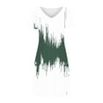 thumbnail image 4 of Dress for Women V Neck Summer Short Sleeve Printed Casual Flowy Dresses Green S, 4 of 5