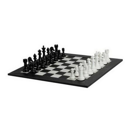 CHH 2109BS Black/ White Chess Set (The Best Chess Opening For White)