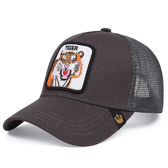Gorra de béisbol con diseño de animales, gorra de camionero bordada con malla de protección solar