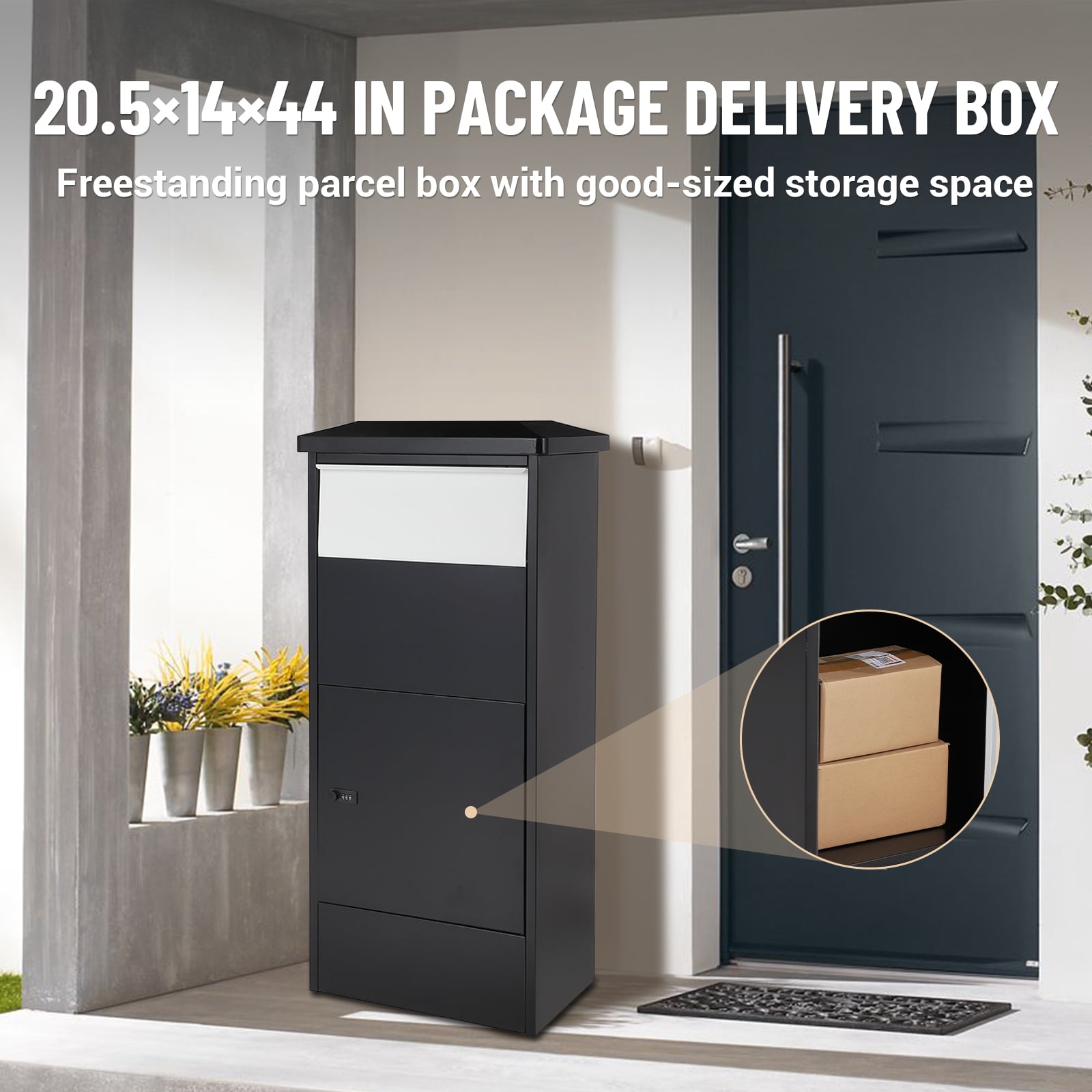 Acekid 6.4 Cu Ft,Steel Anti-Theft Package Delivery Box,Weatherproof Heavy-Duty Mailbox With Combination Lock for Porch and Driveway