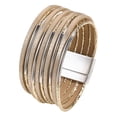 thumbnail image 2 of Pulsera para mujer, a la moda, con cierre magnético, duradera, tipo brazalete, fácil de usar. Caqui, 2 of 9