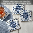 thumbnail image 4 of Thirstystone Blue & White Tile 4-Pack Tumbled Tile Coasters, 4 of 7