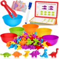 thumbnail image 2 of Counting Dinosaurs Toys Set for Kids with Sorting Bowels, 2 of 9