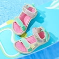 thumbnail image 4 of FINALGANG Boys Girls Kids Sporty Adventure Sandals With Multi Adjustable Webbing Straps Lightweight Cushioned Sole Shoes For Outdoor Play Summer Activities Pink 5.5-6 Years, 4 of 8