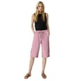 thumbnail image 3 of Juslio Womens Shorts Drawstring Loose Comfy Cotton Linen Solid Casual Pockets Ladies Shorts, 3 of 7