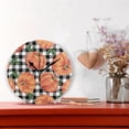 thumbnail image 2 of Round Digital Clock Autumn Pumpkins with Black and White Gingham Pattern Creative Decorative Quiet Not Ticking Clock,Bedroom Living Room Bathroom Kitchen Office Wall Ornament, 10In, 2 of 7