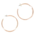 thumbnail image 5 of Ky & Co Rose Gold Tone Big Hoop Etched Earrings 2 3/8" Ladies Adult Female, 5 of 5