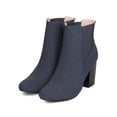 thumbnail image 5 of ML Mandarin-7 Women Faux Suede Almond Toe Chelsea Chunky Heel Bootie, 5 of 6