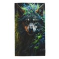 thumbnail image 1 of Fotbe Realistic Style Colorful Wolf A Toalla Premium con Patrón, Toalla de Microfibra de Secado Rápido, Ligera y Altamente Absorbente (27.5x16in), Ideal para Uso Diario, 1 of 6