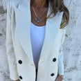 thumbnail image 4 of jtjvou Blazers for Women Work Casual Long Sleeve Double Breasted Lapel Suit Jackets Lightweight Slim Trendy Coat with Pocket White XL, 4 of 7