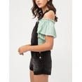 thumbnail image 5 of Womens Summer Cute Denim Romper Overall Shorts  Distressed Rolled Hem Bib Shortalls, 5 of 14