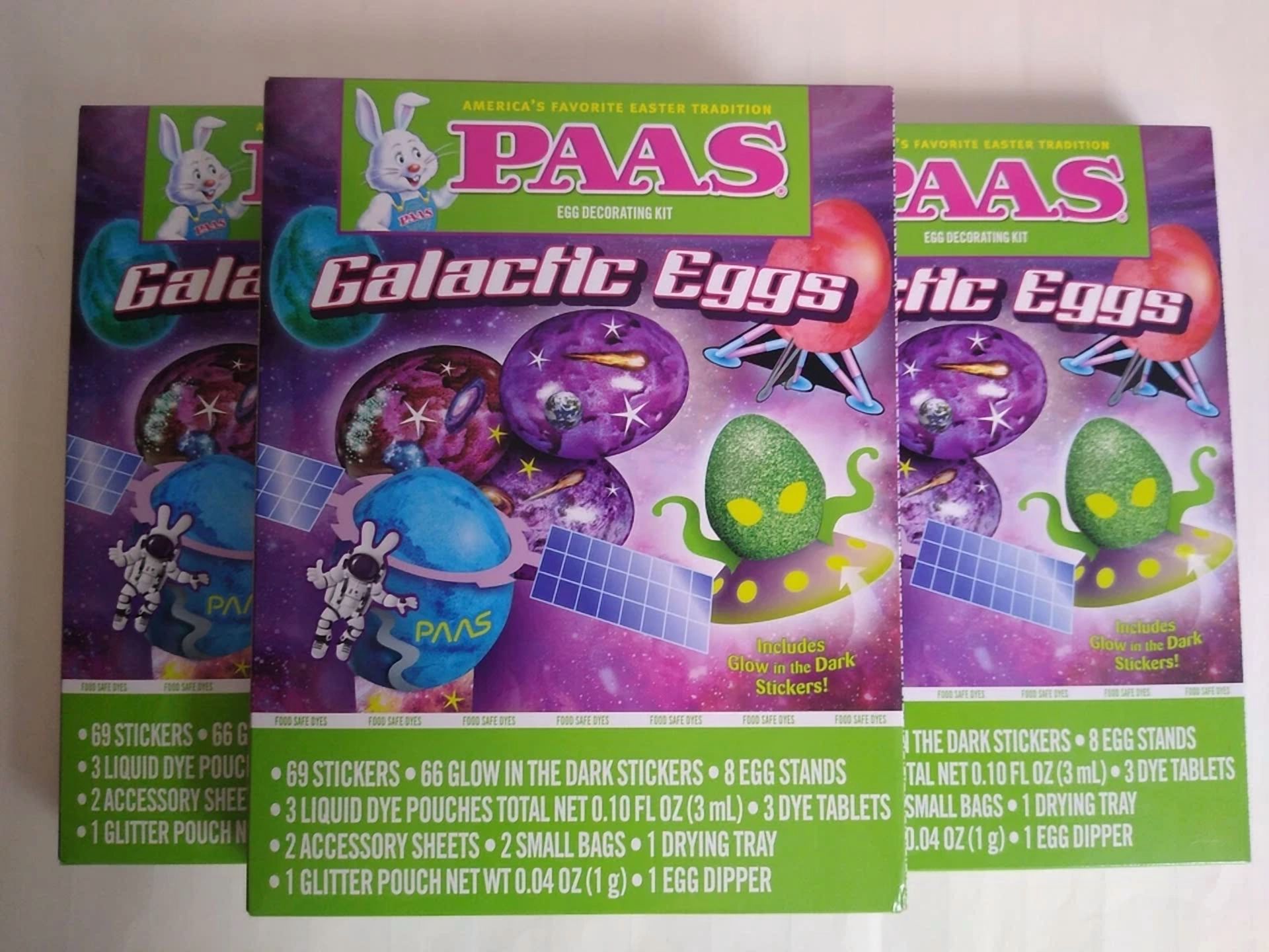 CIRCLE- Lot Of 3 Paas Galactic Eggs Egg Coloring Decorating Kit