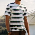 thumbnail image 2 of JAJAHO Men's T Shirt Summer Top Striped Short Sleeve Crewneck Loose Fit Soft Comfortable Tee Shirts Casual Daily Wear Versatile Tops, 2 of 8