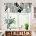 thumbnail image 5 of 3 Piece Kitchen Curtains and Valances Set Boho Geometric Cafe Curtains 36 Inch Length Green Ethnic Abstract Stripes Motifs Valance & Tier Curtain for Living Room Bedroom Window 54"x18"+27"x36"*2, 5 of 6