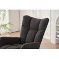 thumbnail image 6 of Nursery Rocking Chair, Fabric Upholstered Glider Rocker with High Backrest, Modern Rocking Accent Chairs Comfy Side Chair Armchair Single Chair for Nursery, Bedroom, Living Room, Office, K, 6 of 9