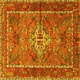 thumbnail image 1 of Ahgly Company Machine Washable Indoor Square Persian Yellow Traditional Area Rugs, 3' Square, 1 of 4