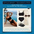 thumbnail image 2 of DivineGift Women's High Waisted Bikini Set, Asymmetrical Strap with Rhinestone Detail, S-XL, 2 of 10