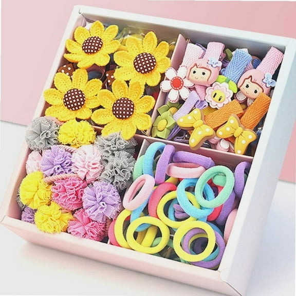 74 Pcs Baby Hair Ties and clips, Cotton Toddler Hair Ties for Girls and Kids, Multicolor Small Seamless Hair Bands Elastic Ponytail Holders