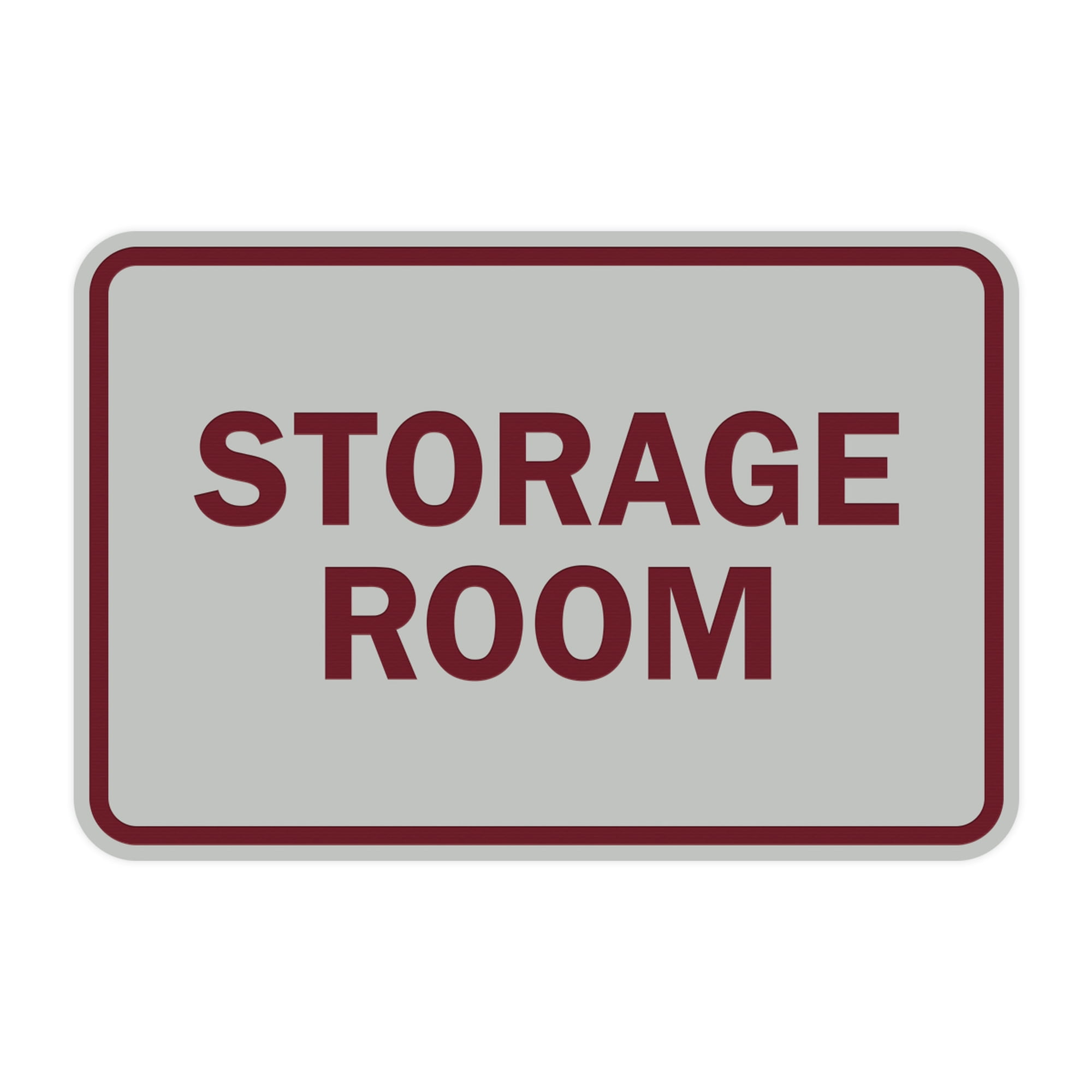 Classic Framed Storage Room Sign (Light Grey / Burgundy) - Medium