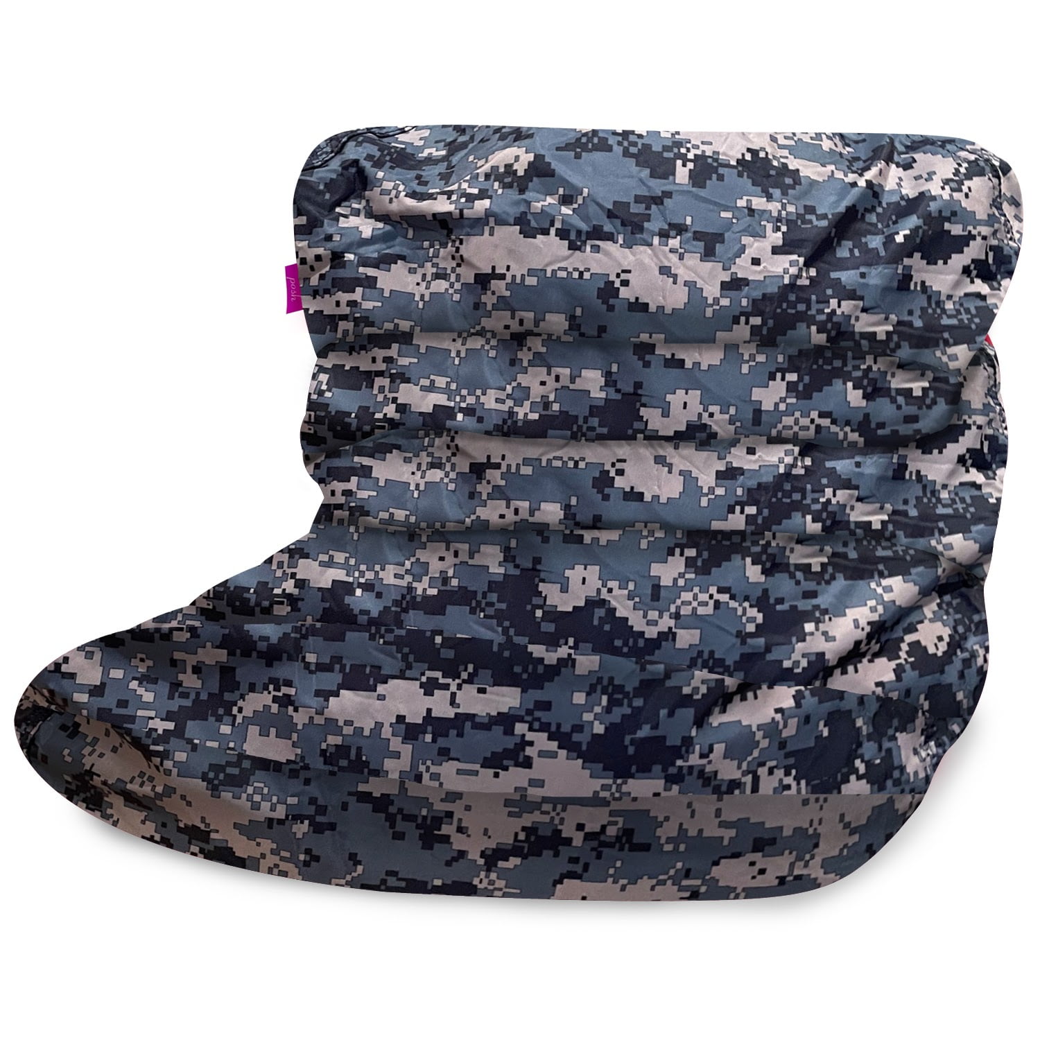 Posh Creations Structured Comfy Bean Bag Chair, Laguna Lounger, Nylon - Camo Digital