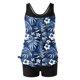 thumbnail image 5 of Trajes de baño Amzcrzy Tankini para mujer, trajes de baño, trajes de baño de dos piezas con control de abdomen, bikini informal con estampado conservador y espalda de tiras, azul, 2XL, 5 of 5