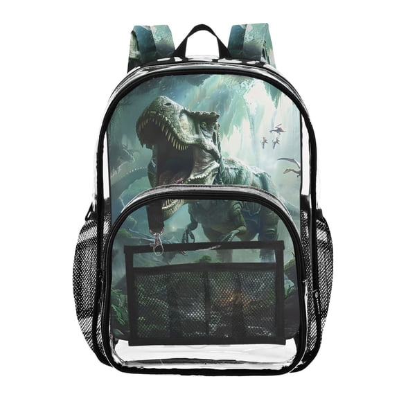 ALAZA Clear Backpack Dinosaurs in Forest PVC Transparent BookBag