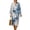 Blue and White - Bird, variant on DISNIMO Butterfly Print Womens Summer Dresses Casual 3/4 Sleeve Maxi Dress V Neck Loose Dresses Fashion Linen Style Dress for Women, S