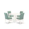 thumbnail image 4 of Ergode WESI7-BLK-21 Kitchen Table Set - 6 Parson Chairs in Linen Fabric Mineral Blue & Black Dining Table. Premium Asian Wood, Modern Design, Cozy Upholstered Seats. Lightweight & Easy-to-Assemble., 4 of 4