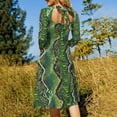 thumbnail image 5 of Green Snakeskin Seamless Pattern Repeat Dress Summer Dresses Woman Street Style Big Size Casual Dress, 5 of 9