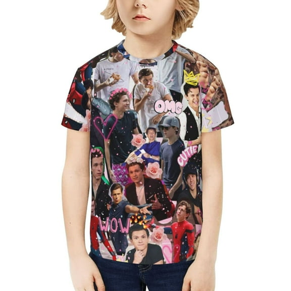 Tom Holland Kids T-Shirt 3d Printed Graphic T-Shirts Boys And Girls Short Sleeve Shirts For Youth Kids X-Small