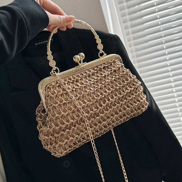 chanel evening clutch bag for women, handmade crochet