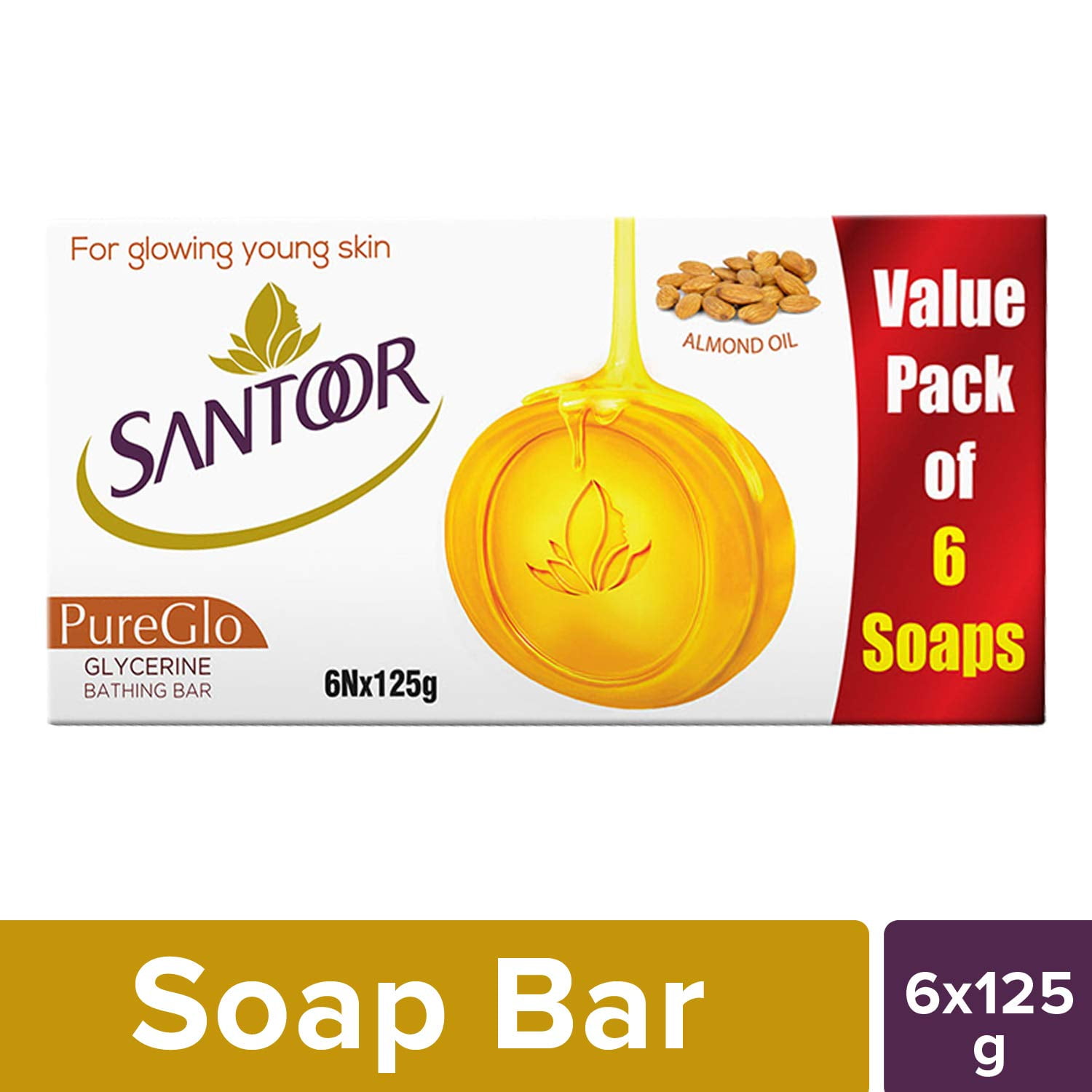 Santoor Glycerine PureGlo Soap 125g 