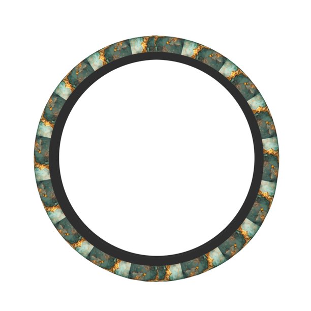 Balery Emerald Color Gold Marble Fundas elásticas antideslizantes para volante, funda protectora universal para hombre y mujer, 15 pulgadas, accesorios para coche.